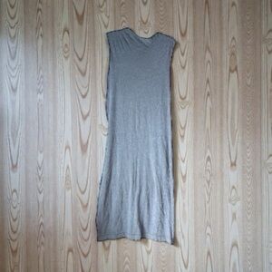 Simple Gray Cotton Spandex Sheath, L